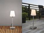 LED Außenstehlampe / Bodenleuchte, Weiß Silber - Weiß - Metall - Kunststoff - Stein - 18 x 59 x 18 cm