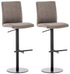 Tabouret de bar Cadiz Lot de 2 Gris - Noir