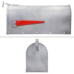 US Mailbox inkl. Standfuß Betonoptik Grau - Metall - 17 x 23 x 48 cm