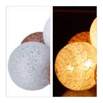 Relaxdays Guirlande Lumineuse LED 10 Boules Coton Gris/Marron - Piles - Lumière Blanche Chaude