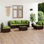 Salon de jardin (lot de 6) 3013635-8 Marron - Vert - Métal - Polyrotin - 60 x 30 x 60 cm