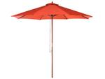 Parasol droit TOSCANA Doré - Chêne foncé - Rouge