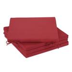 4er Set Stuhlkissen weinrot Rot - Kunststoff - Textil - 40 x 4 x 40 cm