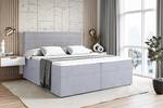 Boxspringbett PRESTON Hellgrau - Breite: 140 cm - H3