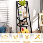 Lot de 2 Etagere TI88218 Noir - Bois manufacturé - 51 x 143 x 46 cm