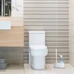 Toilettenbürste mit Wandhalterung Grau - Weiß - Kunststoff - 22 x 40 x 12 cm