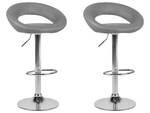 Barhocker PEORIA 2er Set Grau - Silber