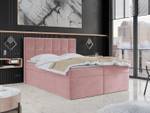 Boxspringbett mit Topper ARTENO Altrosa - Breite: 200 cm - H4