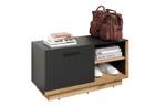 Sitzbank Synnax Grau - Massivholz - 90 x 48 x 40 cm