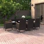 Garten-Essgruppe (9-teilig) 3013438-4 Schwarz - Metall - 100 x 74 x 200 cm