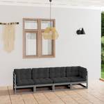 Gartensofa (4-teilig) 3009887-2 Grau