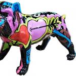 Sculpture Chien résine multicolore Porcelaine - 40 x 26 x 20 cm