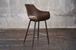 Tabouret de bar ZAJA en similicuir Marron foncé