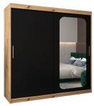 Armoire à portes coulissantes promo t2 Noir - Imitation chêne - Largeur : 200 cm - 2 porte