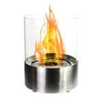 Ethanolkamin Glow Fire Emma Tischkamin Silber - Glas - Metall - 21 x 27 x 21 cm