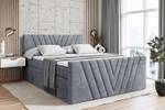 Boxspringbett ERNINA-Z KING Hellgrau - Breite: 140 cm