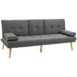 Schlafsofa als 3-Sitzer 833-663CG Grau - Massivholz - 77 x 78 x 181 cm