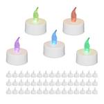 50x bougies LED à couleur changeante Blanc - Matière plastique - 4 x 5 x 4 cm