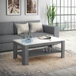 Table Basse Plateau laqué Blanc ALEXIANE Gris - Bois manufacturé - 110 x 45 x 60 cm