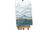 Acrylbild handgemalt Verzauberte Berge Blau - Massivholz - Textil - 75 x 100 x 4 cm