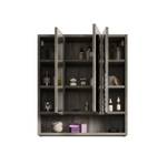 Spiegelschrank Modern Rauchsilber Silber - Holzwerkstoff - 60 x 68 x 21 cm