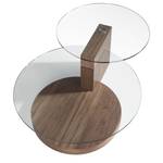 Table basse en bois de noyer et verre Marron - Verre - Bois/Imitation - En partie en bois massif - 120 x 38 x 80 cm
