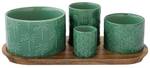 Set d'apéritifs Tropicana (5pcs) Vert - Porcelaine - 13 x 13 x 29 cm