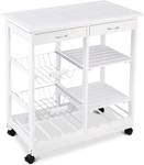 Chariot de Cuisine Desserte TI70613ITFR Blanc - Bois massif - 37 x 76 x 67 cm