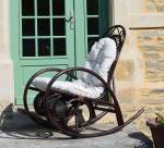 Fauteuil à bascule C40 Rotin Marron - Blanc pur