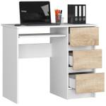 Bureau d'ordinateur A-6 droit CLP Imitation chêne de Sonoma - Blanc