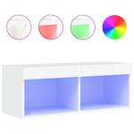 TV-Schrank mit LED-Leuchten D305 Weiß