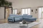 Ecksofa Scala (5-Sitzer mit Relax) Blau - Ecke davorstehend rechts