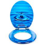 WC-Sitz mit Absenkautomatik - Waterdrop Blau - Holzwerkstoff - 38 x 5 x 44 cm