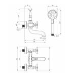 Duschset Messing mit Wannenarmatur