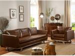 Couchgarnitur ALEGAN 2er-Set Braun - Echtleder - 90 x 82 x 213 cm