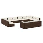 Garten-Lounge-Set (13-teilig) 3013634-21 Braun - Weiß - Metall - Polyrattan - 70 x 61 x 70 cm