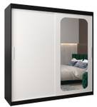 Armoire à portes coulissantes promo t2 Noir - Blanc - Largeur : 200 cm - 2 porte