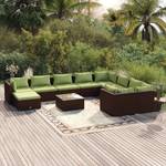 Salon de jardin 3013639-4 (lot de 11) Marron - Vert - Métal - Polyrotin - 70 x 30 x 70 cm