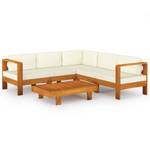 Garten-Lounge-Set (6-teilig) 3006534-5 Weiß - Massivholz - Holzart/Dekor - 60 x 25 x 100 cm