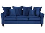 3-Sitzer Sofa BORNHOLM Schwarz - Blau - Marineblau