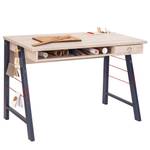 Schreibtisch Trio Blau - Holzwerkstoff - 64 x 76 x 114 cm