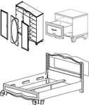 Schlafzimmer-Set TIFFANY 4-teilig Weiß - Holzwerkstoff - 173 x 220 x 207 cm