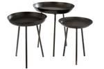 Beistelltisch Round Plateau (3er Set) Grau - Metall - 50 x 56 x 50 cm