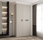 Armoire à portes battantes Como 1 Beige - Noir - Gris lumineux - 120 x 40 cm