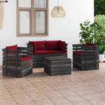 Garten-Lounge-Set (5-teilig) 3005334 Grau - Rotbraun