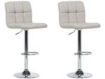 Barhocker MARION 2er Set Beige - Creme - Silber