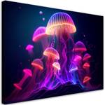 Canvas Leinwandbild Neon-Abstraktion 90 x 60 cm