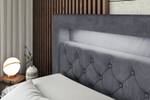 Boxspringbett - NOEL GOLD - LED Schiefergrau - Breite: 200 cm - H3