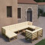 Garten-Lounge-Set (10-teilig) 3009744-1 Braun - Rehbraun - Weiß