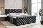 Boxspringbett BOXI8-Z Hochglanz Schwarz - Breite: 180 cm - H4